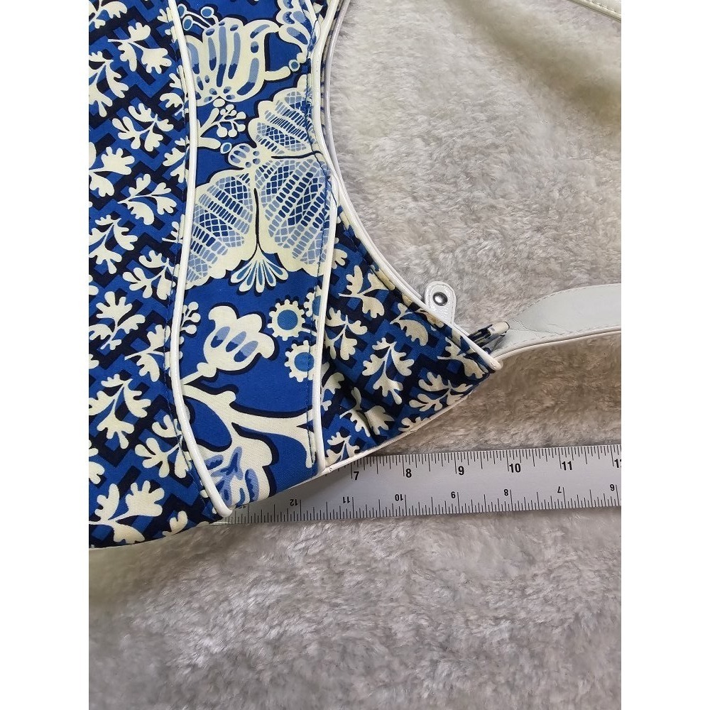 Vera Bradley Blue Lagoon Hobo Shoulder Bag Leather Trim Retired Pattern - Picture 4 of 8